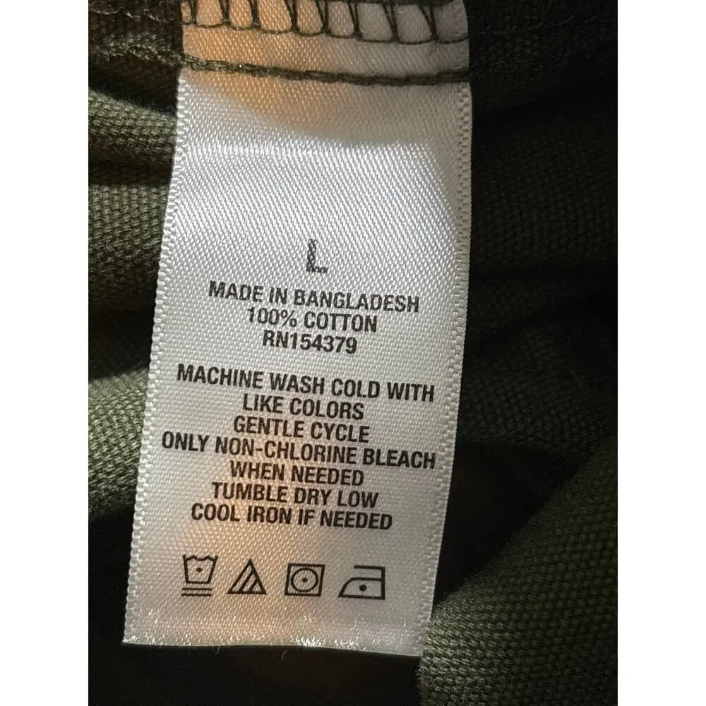 Aeropostale Army Green Cargo Pants Women's Large Elastic Waist‎ Straight Leg - Picture 4 of 11